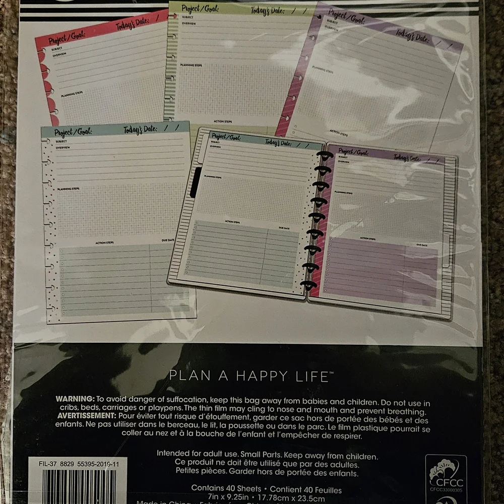 The Happy Planner Colorful Project Planning Pages (Set Of 8)